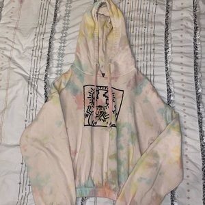 Cropped tie-dye hoodie size medium